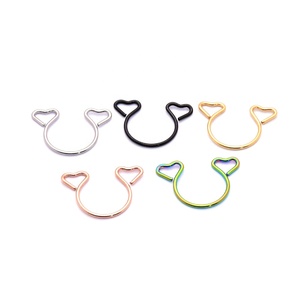 Anneau de sein réglable en acier inoxydable, sans perçage, anneaux de tétons pour femmes, faux <span class=keywords><strong>piercing</strong></span> de papille, bijoux - Product Image 6