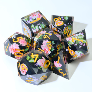 Florescendo resina floral DND Dice Set, resina poliédrica RPG Dice para Role Playing Board Game-L4 - Product Image 5
