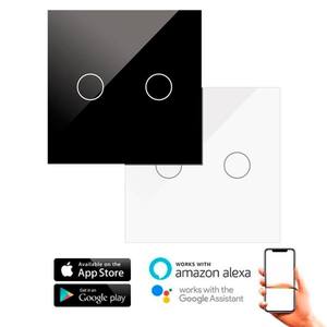 Interruptor táctil doble wifi blanco - control remoto, diseño moderno, fácil instalación. ideal para gestionar la iluminación de - Product Image 1