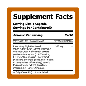Capsules brûle-graisses de nuit à marque privée avec vitamine D3 – Mélange nocturne exclusif – Compléments alimentaires pour le soutien métabolique - Product Image 5