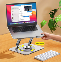 Soporte de ordenador portátil de aluminio de diseño moderno, soporte de ordenador elegante ajustable plegable para escritorio de ordenador de oficina en casa