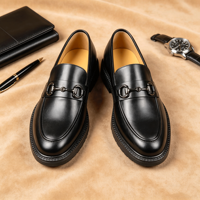 Mocassins Penny Premium pour Hommes, Style Business Casual, à Semelle Épaisse, Marron Classique, Chaussures Habillées à Enfiler
