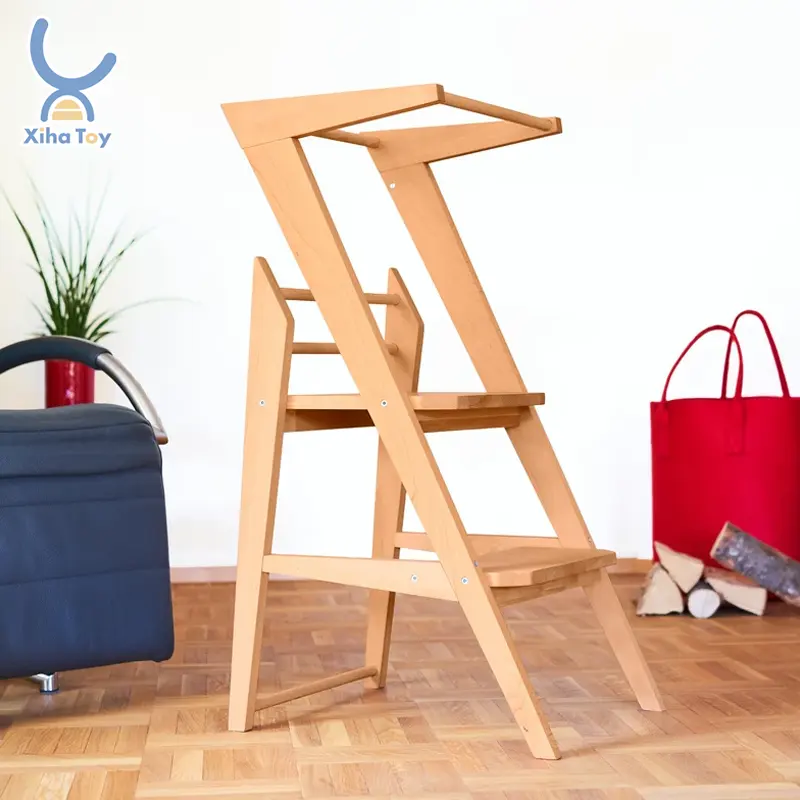 Деревянная обучающая башня XIHA Монтессори для детей, регулируемый ступенчатый стул, стоячая кухонная вспомогательная башня для малышей, игрушки