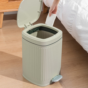 Poubelle cylindrique 12L à pédale pour intérieur, maison et bureau - Product Image 2
