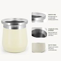 WEVI Tasse à double paroi en acier inoxydable 304 de 8 oz, isolée sous vide, pour Yerba Mate, avec isolation thermique de 12 à 24 heures, design écologique