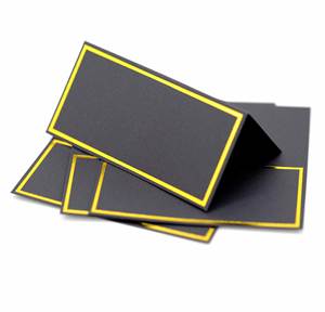 Cartes <span class=keywords><strong>de</strong></span> table pliables personnalisées en feuille d'or, vierges et remplissables, pour banquet, carte <span class=keywords><strong>de</strong></span> siège noire pour mariage et fête - Product Image 4