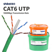 Cable UTP CAT6 Industrial de 305m, Revestimiento de PVC Verde, Cable de Red LAN para Hogar y Oficina, Cable Ethernet Cat 6