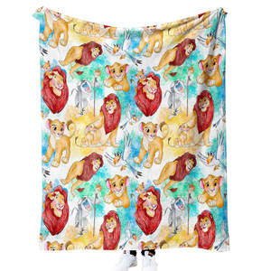 Manta con estampado de animales y Leones de dibujos animados al por mayor barata, mantas personalizadas de franela polar - Product Image 1