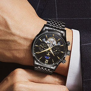 Reloj de Pulsera para Hombre, Marca de Moda, Personalizado, con Diseño de Luna, Automático, <span class=keywords><strong>Esqueleto</strong></span>, de Lujo, Resistente al Agua, Mecánico, Modelo 816 - Product Image 3