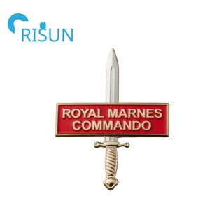 Factory Manufacturer <strong>UK</strong> Classic Marine Pin Brooch Custom Enamel Royal Marines Commando Dagger Lapel Pin Badge - Product Image 5