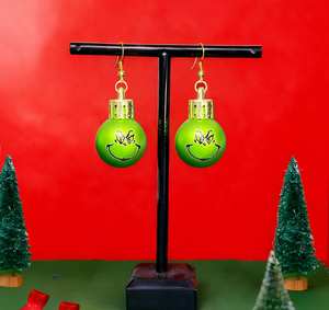 Christmas Jewelry Wholesale Creative Fashion Women Xmas Sequins Snowflake <b>Star</b> Resin <b>Light</b> Ball Bulk Christmas Earrings - Product Image 2