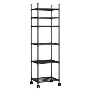 Wholesale Modern Movable 6-Tier Rolling Carbon Steel Shelves <b>Standing</b> Type Durable Kitchen Storage Trolley Wheels 40x32x170cm - Product Image 1