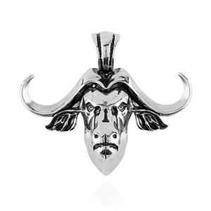 Pendentif Tête de Taureau Creuse Polie Haute Brillance pour Homme en Acier Inoxydable, Style Punk, Personnalisable, Collier Tête de Taureau - Product Image 5