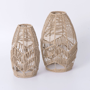 Hand Woven Straw <b>Rope</b> Pendant <b>Light</b> E27 Oval Adjustable Height For Guesthouse Hotel Restaurant - Product Image 5