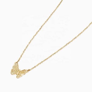 Bijoux personnalisés, nouvelle tendance 2024, collier avec pendentif papillon, acier inoxydable 316L, plaqué or rose/argent/or, tendance - Product Image 6