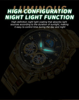 Montre homme argentée, mode décontractée, acier inoxydable, aiguilles lumineuses, étanche, montre de luxe pour homme