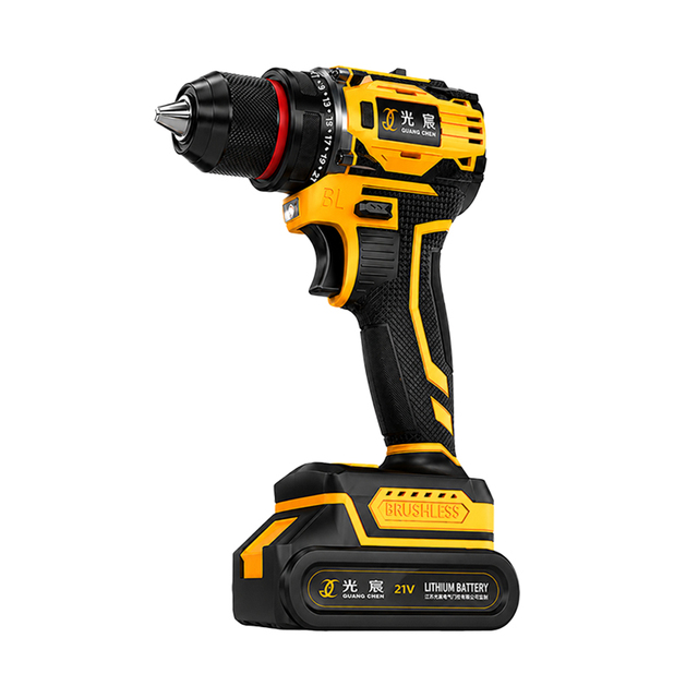Premium 21V Brushless Cordless Drill Adjustable Variable Speed with LED Lighting Soft Grip Handle for Wood and Metal Drilling
