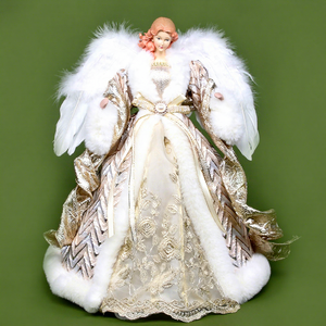 SOTE Unique 40CM Résine <span class=keywords><strong>Ange</strong></span> Champagne Intérieur Xmas TreeTop Navidad <span class=keywords><strong>Ange</strong></span> Décoration <span class=keywords><strong>De</strong></span> Bureau avec Ailes À Plumes - Product Image 1