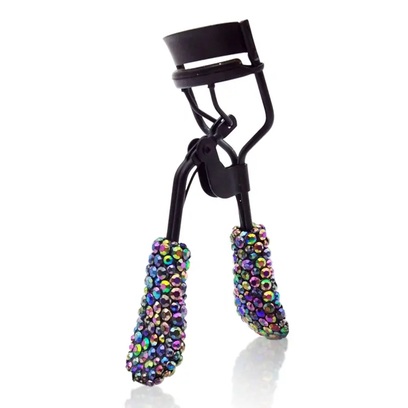 Nhãn Hiệu Riêng Blinged Out Lash Curler Cầu Vồng Thạch Đen Pha Lê Lông Mi Curler