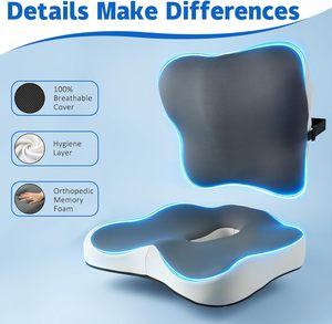 Orthopedic Lumbar <b>Support</b> Cushion Memory Foam Office Car <b>Chairs</b> Ergonomic Design Breathable Washable Customizable Lower <b>Back</b> - Product Image 3