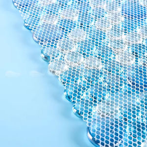 Azulejos de <span class=keywords><strong>piso</strong></span> de mosaico de piscina de vidrio para exteriores azul de diseño moderno, azulejos de pared de baño de cocina económicos - Product Image 3