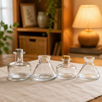 Bouteille d'arôme en verre transparent moderne personnalisée 150ml 300ml, pot en verre vide pour diffuseur à bâtonnets, pour emballage de parfum d'intérieur
