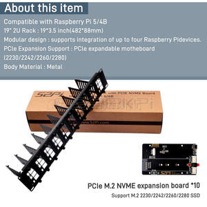 Kit staffa in acciaio per montaggio su rack 2U per Raspberry <span class=keywords><strong>Pi</strong></span> 5 M. 2 nvme SSD 2230/2242/2260/2280 10 slot - Product Image 4