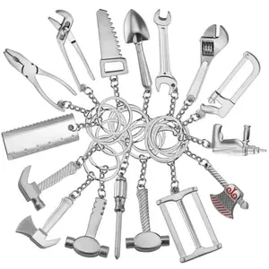 Hersteller Großhandel Metall Werkzeug Schlüssel anhänger Geschenk Handwerk bewegliche Hammers chl üssel Axt kreative Schlüssel bund