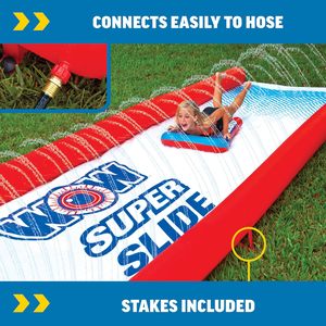 Toboggan aquatique de 25 pieds avec arroseur et 2 méga-sleddes pour les courses de enfants dans la cour - Product Image 3