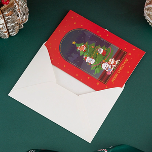 Biglietti di auguri di Babbo <span class=keywords><strong>Natale</strong></span> che piegano i migliori auguri di <span class=keywords><strong>buon</strong></span> <span class=keywords><strong>Natale</strong></span> cartolina regalo di <span class=keywords><strong>Natale</strong></span> per la benedizione del nuovo anno grazie all'arredamento da cartolina - Product Image 3