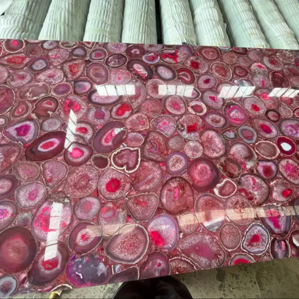 Wholesale Natural Stone Flooring Decorative Agate Slabs China's Translucent Backlit Wall Panels Big Slab Polished Surface Finish