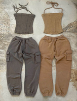 Ensemble pantalon de survêtement et sweat à capuche 3 pièces en coton pour femmes survêtement avec haut corset