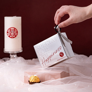 Cajas <span class=keywords><strong>de</strong></span> Papel Plegables Personalizadas con Textura <span class=keywords><strong>de</strong></span> Relieve Plateado y Dorado, Laminación Brillante, Cintas y Lazos, para Regalos - Product Image 4