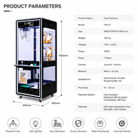 Machine à griffes LED néon moderne CLAW BAE, machine de jeu d'arcade commerciale, distributeur de prix à monnayeur pour clubs et bars