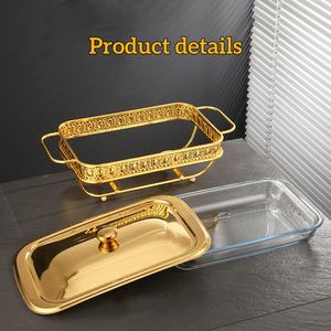Plats chauffants de luxe de 1,5 L/2 L, plat chauffant pour buffet, réchaud à nourriture, réchaud à buffet en verre pour hôtel, restaurant, maison - Product Image 3