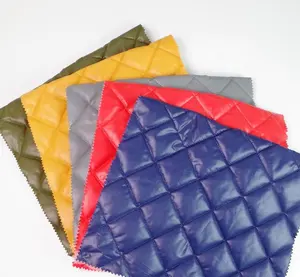 2010023- 75D Taffeta quilted diamond embroidery padding fabric for winter down jackets