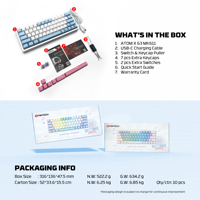 FANTECH Keyboard Gaming MK611, Keyboard mekanikal yang dapat diprogram, PC Laptop 63 tombol, tata letak 60% dan Keyboard berkabel
