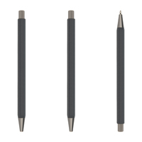 Nouvelle mode Stylos à bille à clic noirs hexagonaux fins Stylo à bille rétractable en laiton avec LOGO personnalisé pour les cadeaux
