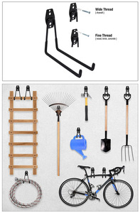 Set di <span class=keywords><strong>Ganci</strong></span> Robusti per Garage - <span class=keywords><strong>Ganci</strong></span> Utilitari Antiscivolo da Parete per Organizzare Biciclette, Scale, Attrezzi, Attrezzature da Giardino - Product Image 4