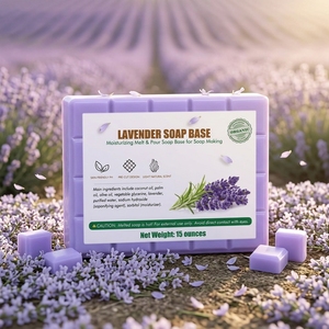 Base <span class=keywords><strong>de</strong></span> <span class=keywords><strong>Savon</strong></span> à la Lavande <span class=keywords><strong>Bio</strong></span>, Formule Glycérine Végétale, Hydratant pour la Peau, Matière Première pour Fabrication <span class=keywords><strong>de</strong></span> <span class=keywords><strong>Savon</strong></span> à Fondre pour Savonniers - Product Image 1