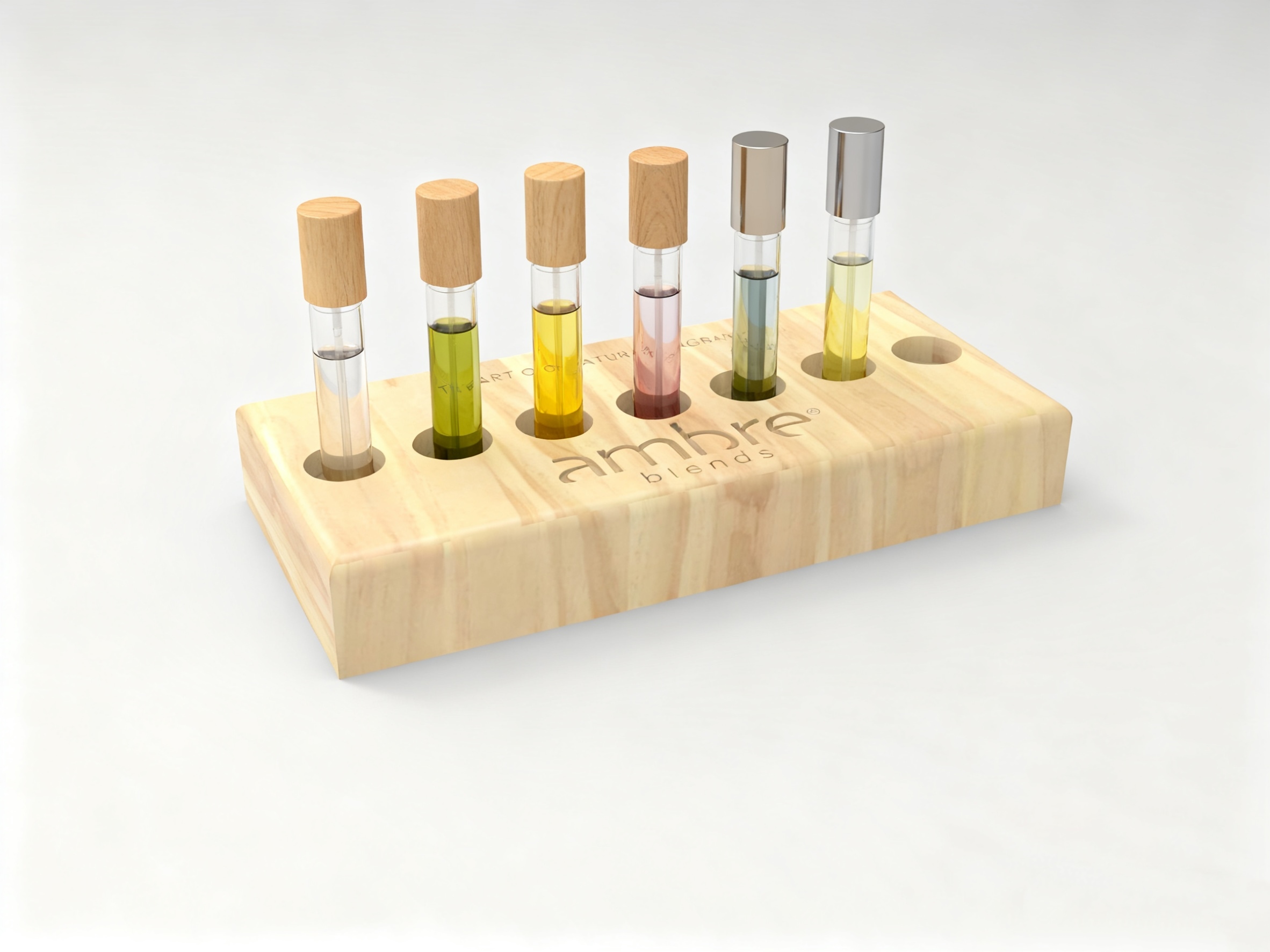 Wooden Essential Oil Display Stand Natural Fragrance Product Rack for Retail Store SPA Multi Slot Organizer — view 4