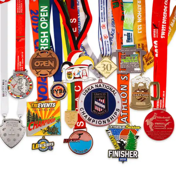 Supplier manufacturer custom wholesale design cheap personalized award 3D gold blank race souvenir metal sports medals