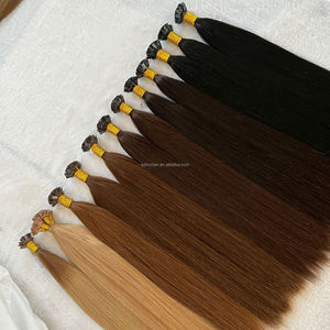 Calidad de Salón Europeo doble dibujado cabello virgen queratina punta plana extensión de cabello al por mayor directo de fábrica cabello humano Real - Product Image 1
