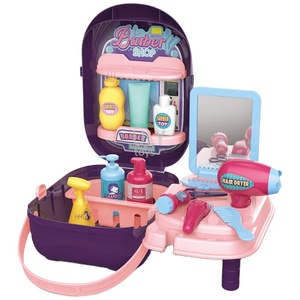 Mode beauté salon de coiffure jouets ensemble pour filles en plastique semblant jouer maquillage et coiffeur en boîte s'habiller jouets - Product Image 1