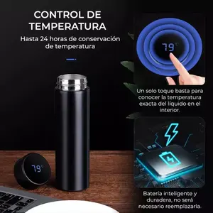 Thermos intelligent avec affichage de la température LCD, en acier inoxydable, isolation thermique 24 heures, design minimaliste, prêt pour les voyages, S - Product Image 5