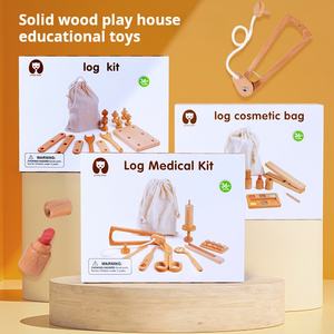 MONTESSEO fai da te Set di giochi in <span class=keywords><strong>legno</strong></span> fingere cassetta degli <span class=keywords><strong>attrezzi</strong></span> e Kit per Makeup Doctor Bag per età 2-9 con confezione di colore per coltivazione di interesse - Product Image 5