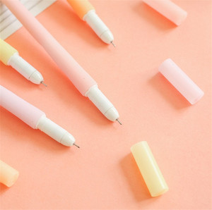 Büro Briefpapier Leuchtende Karikatur blau schwarz Tinte Stift Schönheit schwarz Student Unterschrift 0,5mm Student Pilz Gel Stift - Product Image 3