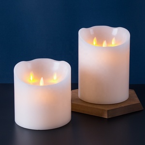 Mèche mobile D15 blanc paraffine cire télécommande Simulation minuterie <span class=keywords><strong>2</strong></span> 4 6 8 heures de mariage à piles flamme led bougie - Product Image 4