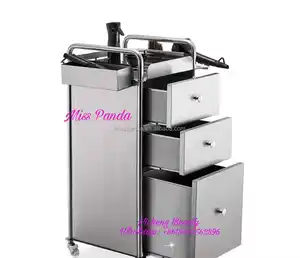 Barber Shop Furniture Hairdressers Modern Hair Salon Products Equipment Four Wheel Rolling Cart Barber Trolley