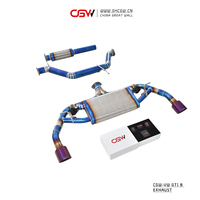 Haute performance excellent son prix usine titane bleu cuit silencieux d'échappement tuyaux catback système avec vannes pour VW GTI8